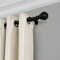 Threadmade Home Cordelia Single Curtain Rod with Globe Ball Finial, Antique Black - 48"W x 86"L